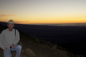 Randy at sunset on Mauna Kea